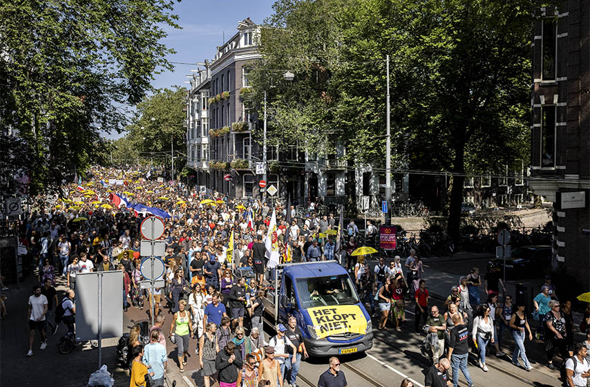 protest holandija, epidemioloske mere