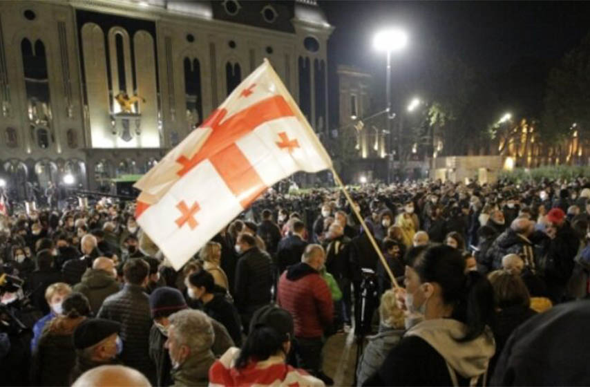 protest, gruzija, opozicija