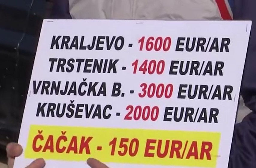 cacak, protest, eksproprijacija