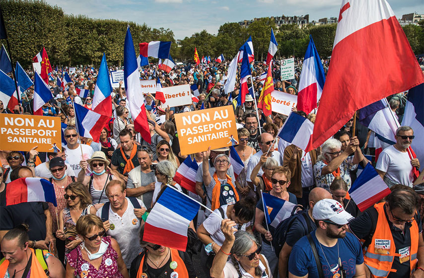 francuska, protesti, zdravstvene potvrde covid