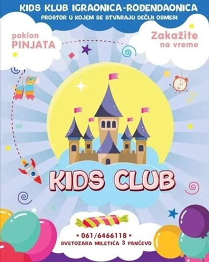 Igraonica KIDS KLUB, Svetozara Miletića 3, Pančevo
