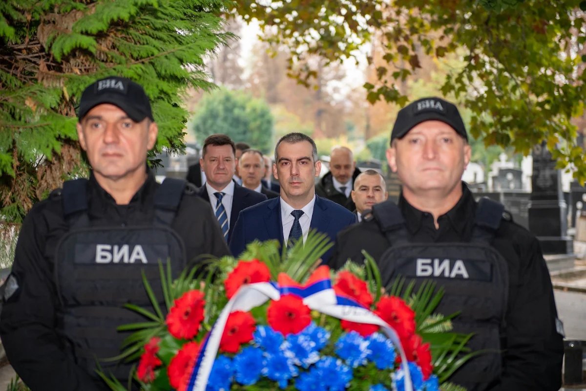 BIA, Vladimir Orlić, Tomislav Radovanović, polaganje venaca, Dan BIA, Beograd