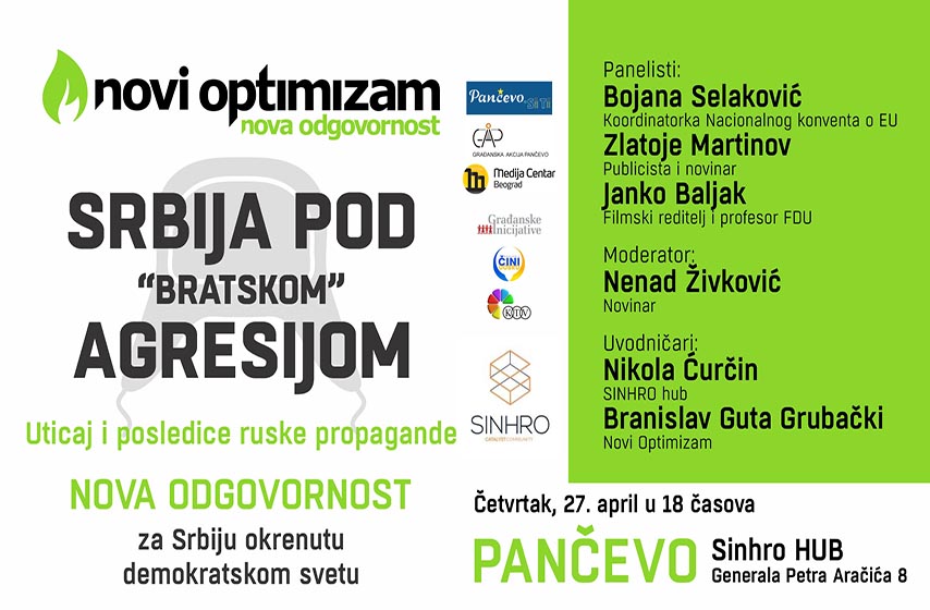 novi optimizam, tribina, pancevo, sinhro hub