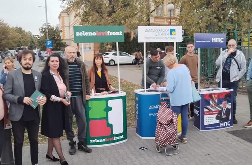 pancevo, opozicione partije, zelena pijaca