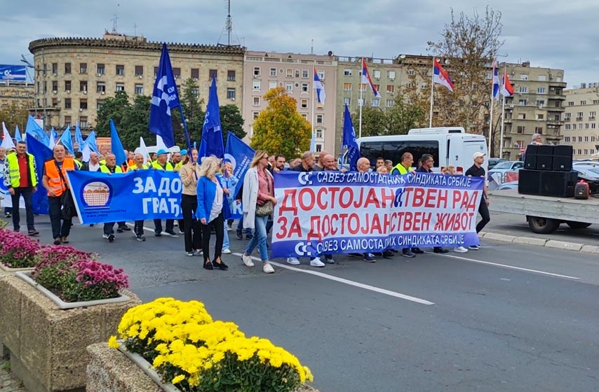 savez samostalnih sindikata srbije, protest, beograd