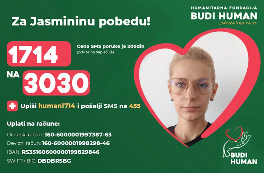 jasmina vuk, pancevo, humanitarna akcija, fondacija budi human, k-013, pancevo, vesti srbija, vesti pancevo