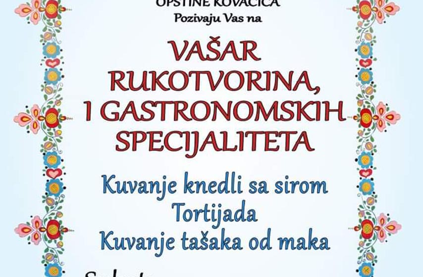 kovacica, sajam rukotvorina, k-013, vesti kovacica, lokalne vesti, vesti pancevo, rukotvorine, gastronomski specijaliteti