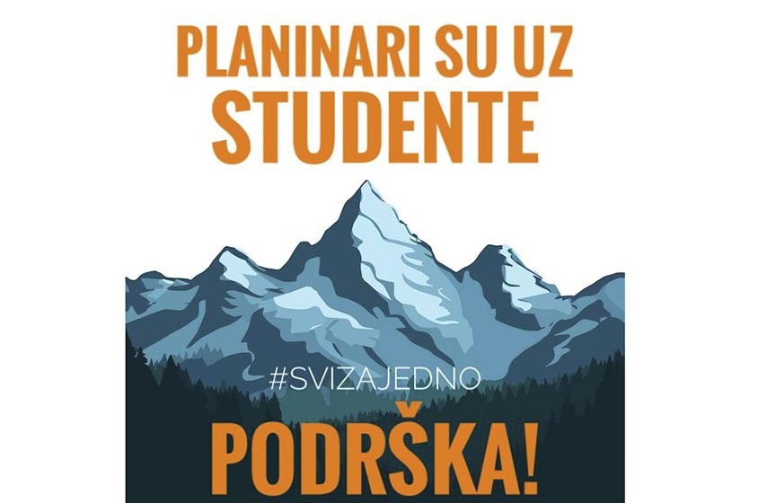 planinarski savez srbije, podrska studentima, k-013, vesti srbija