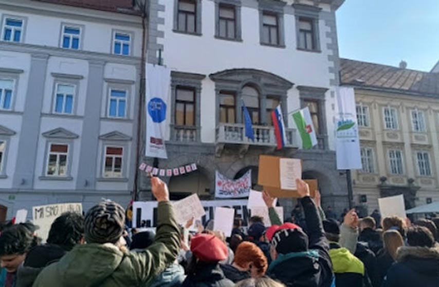 ljubljana, protest, podrska studentima, k-013, vesti iz regiona