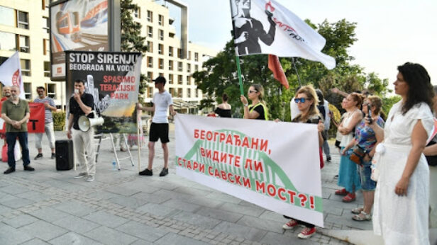 terazijski park, protest, beograd na vodi