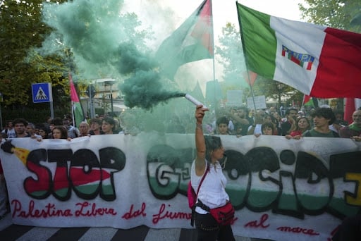 venecija, protest, gaza, k-013