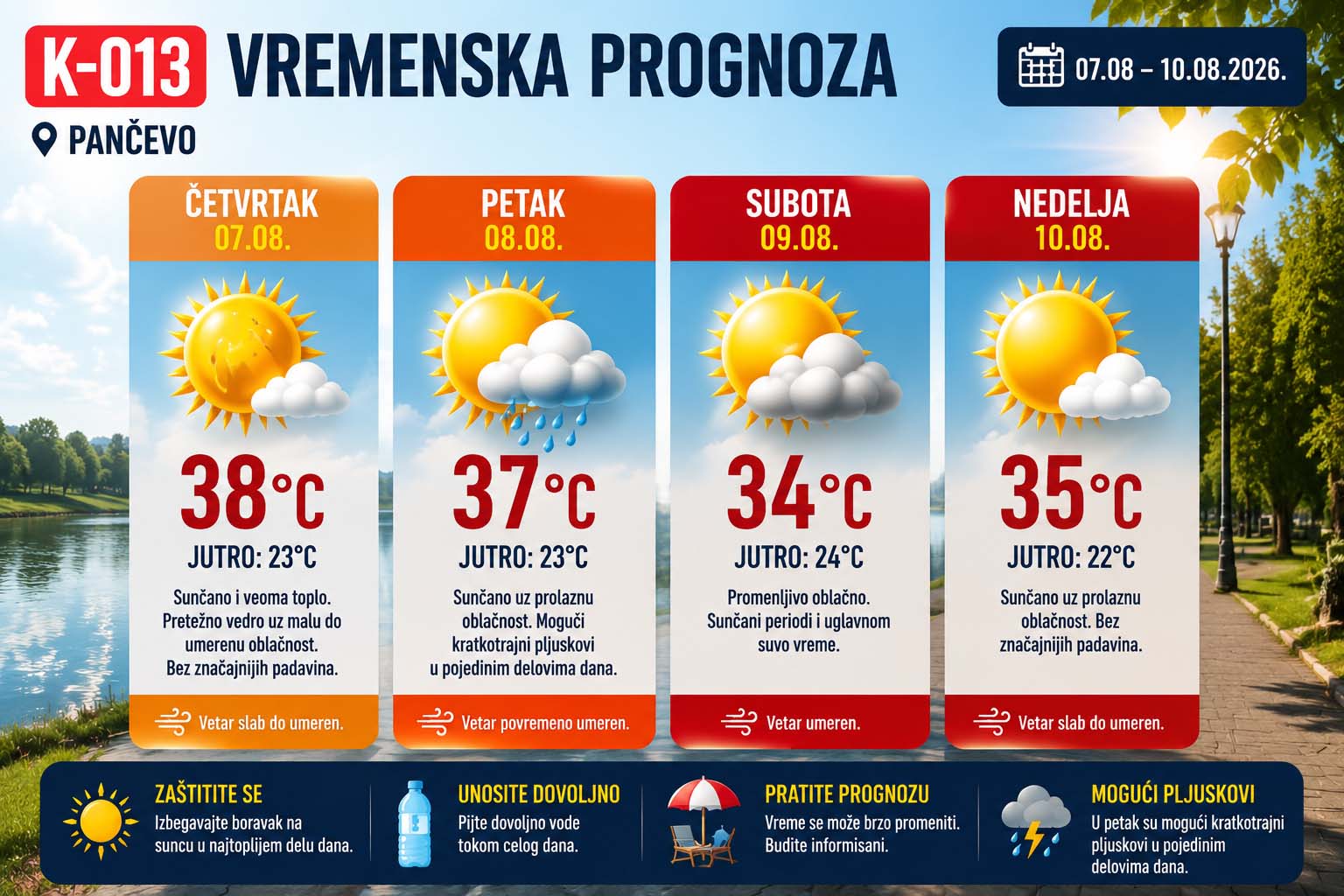 vremenska prognoza za pancevo, k-013, vreme pancevo, vesti pancevo